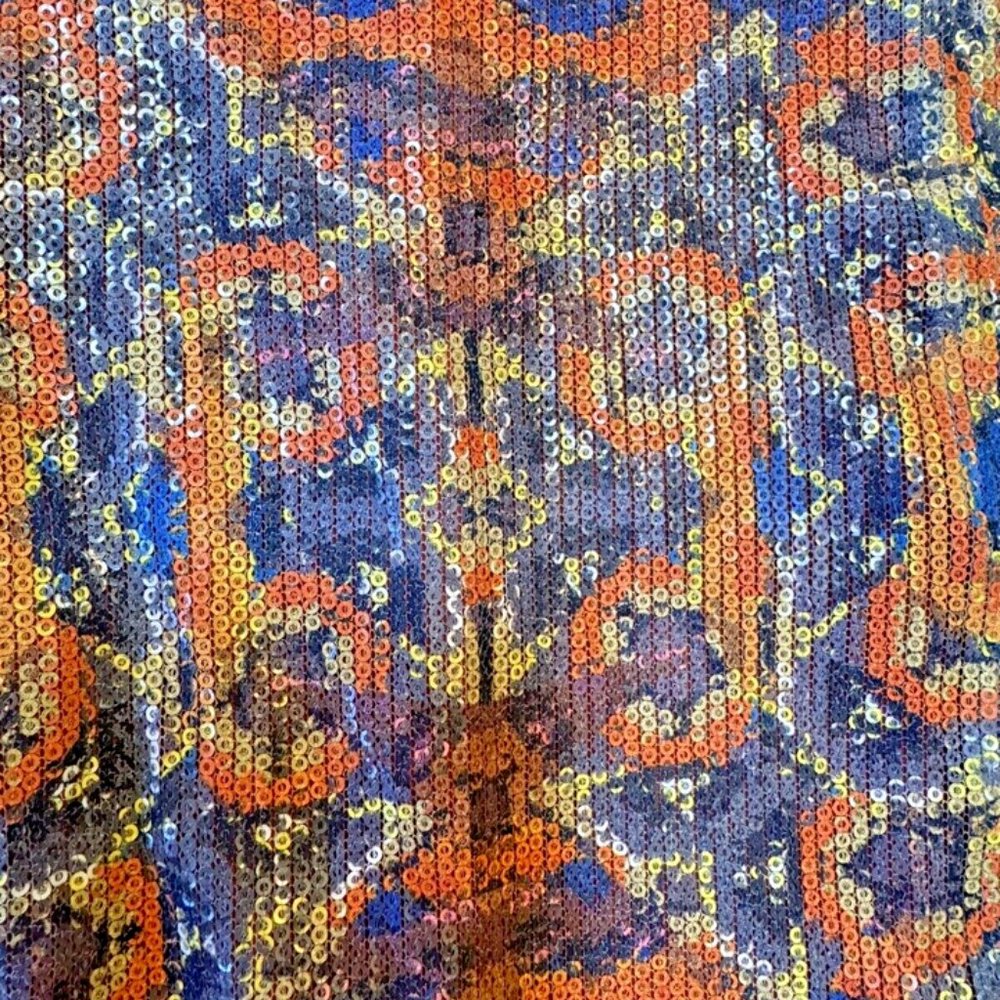 Zara Basic Open Front Cropped Sequin Jacket, Mult… - image 5